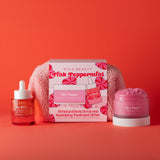 Pink Peppermint Body Scrub + Treatment Oil Boucle Bag Set