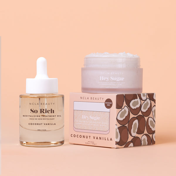 Coconut Vanilla Treatment Oil + Body Scrub Set