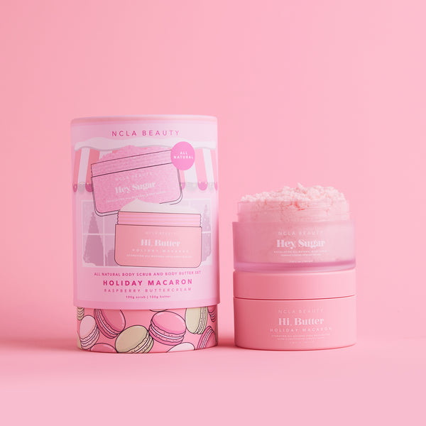 Holiday Macaron Body Scrub + Body Butter Gift Set