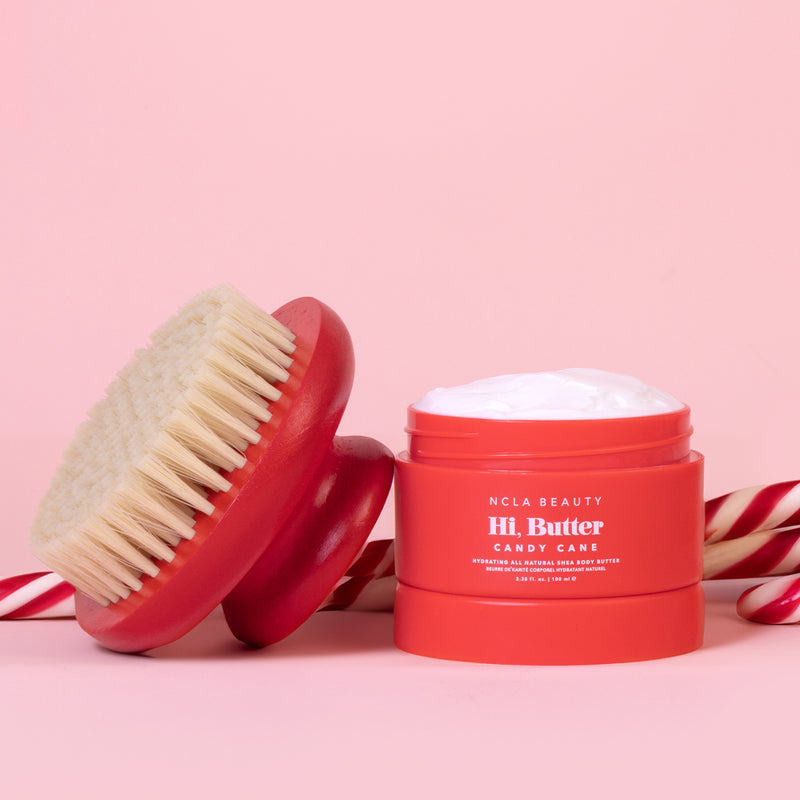 Buff & Butter Dry Brush + Body Butter Set - Candy Cane