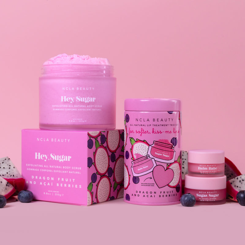 Dragonfruit Acai Berry Lip Care Set + Body Scrub Set