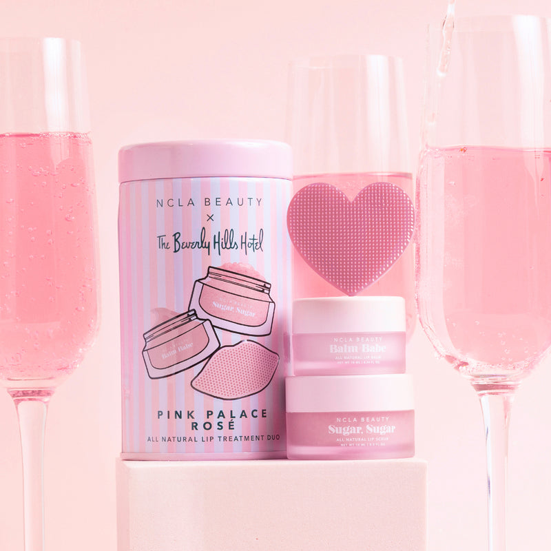 NCLA x The Beverly Hills Hotel Pink Palace Rosé Lip Care Duo + Lip Scrubber