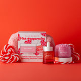 Pink Peppermint Body Scrub + Treatment Oil Boucle Bag Set